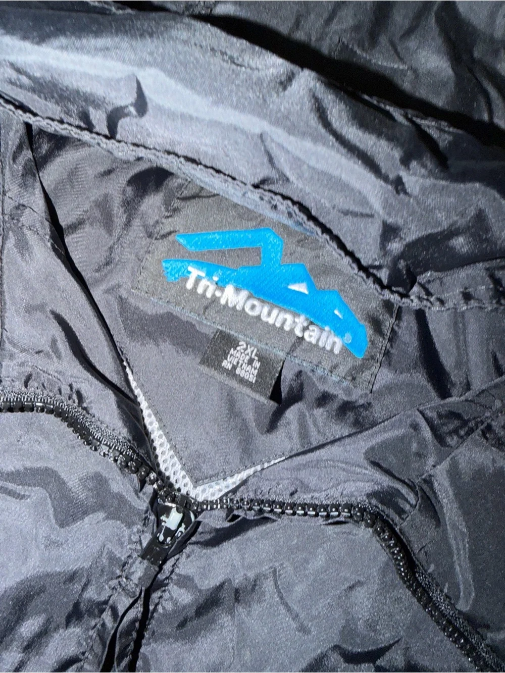 Tri Mountain Black Windbreaker Jacket Size 2XL